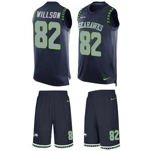 Men's Limited Luke Willson Nike Jersey Navy Blue - #82 Tank Top Suit NFL Seattle Seahawks